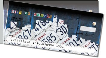 California License Plate Side Tear Personalized Checks