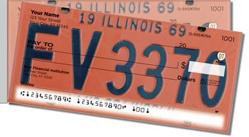Illinois License Plate Side Tear Personalized Checks