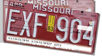 Missouri License Plate Side Tear Checks