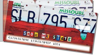 Missouri License Plate Side Tear Personalized Checks