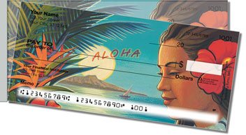 Hawaiian Art Side Tear Personalized Checks