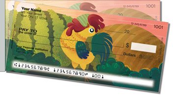 Cartoon Rooster Side Tear Checks