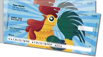 Cartoon Rooster Side Tear Personalized Checks
