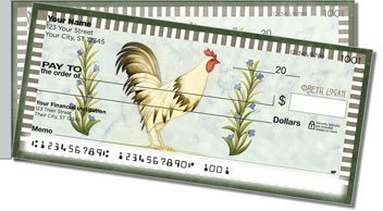 Country Rooster Side Tear Personalized Checks