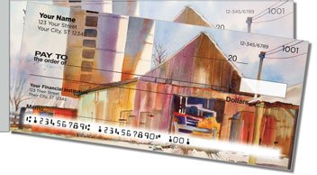 Houses and Barns Side Tear Personalized Checks