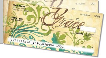 Sorbet and Teal Side Tear Personalized Checks