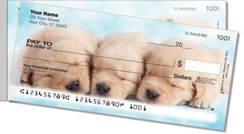 Sleepy Golden Pup Side Tear Checks