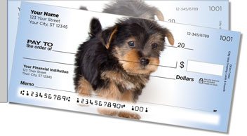 Yorkie Pup Side Tear Personalized Checks