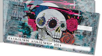 Day of the Dead Skull Side Tear Personalized Checks