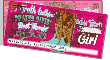 All American Girl Side Tear Personalized Checks