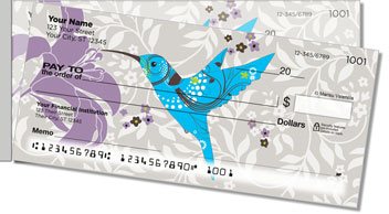 Floral Hummingbird Side Tear Personalized Checks