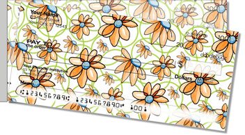 Orange Daisies Side Tear Personalized Checks