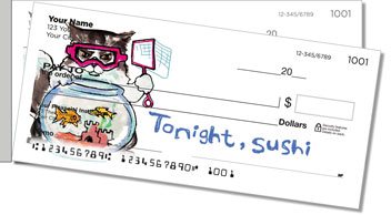 Wat Cat Side Tear Personalized Checks