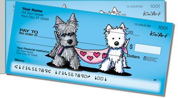 Terrier Friends 2 Side Tear Personalized Checks