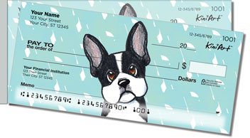 Boston Terrier Side Tear Personalized Checks