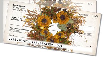 Autumn Wreath Side Tear Personalized Checks