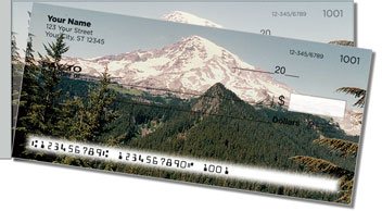 Snowcapped Mountain Side Tear Personalized Checks