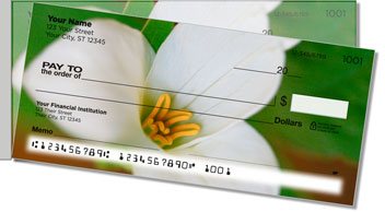 White Flower Side Tear Personalized Checks