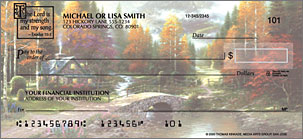 Serenity by Thomas Kinkade with Bible verse Checks